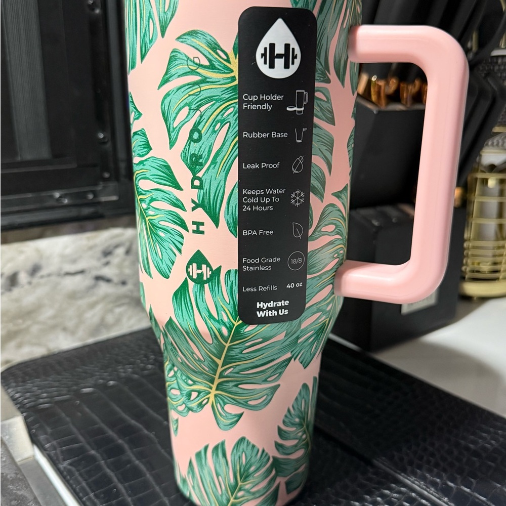 Limited Edition! 40oz HydroJug Tropical Leaf Print Tumbler -Monstera.